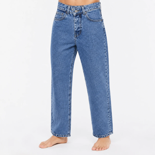 شلوار جین آبی نیم بگ H&M