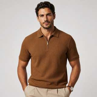 پولوشرت مردانه نیم‌زیپ Zara | یقه‌دار، استایل اسپرت و روزمره